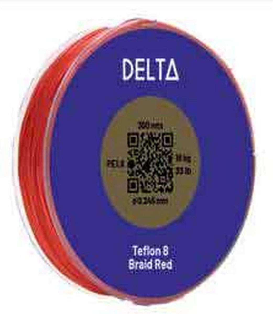Delta Teflon 8 Braid 300 M Gevlochten Vislijn Rood 0.280 mm