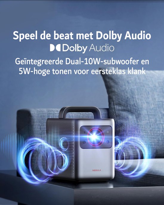 Beamer - Projector - 4K - Laser Projector - 3840 x 2160 Resolutie - Draagbaar - Bluetooth / USB / HDMI en Wifi