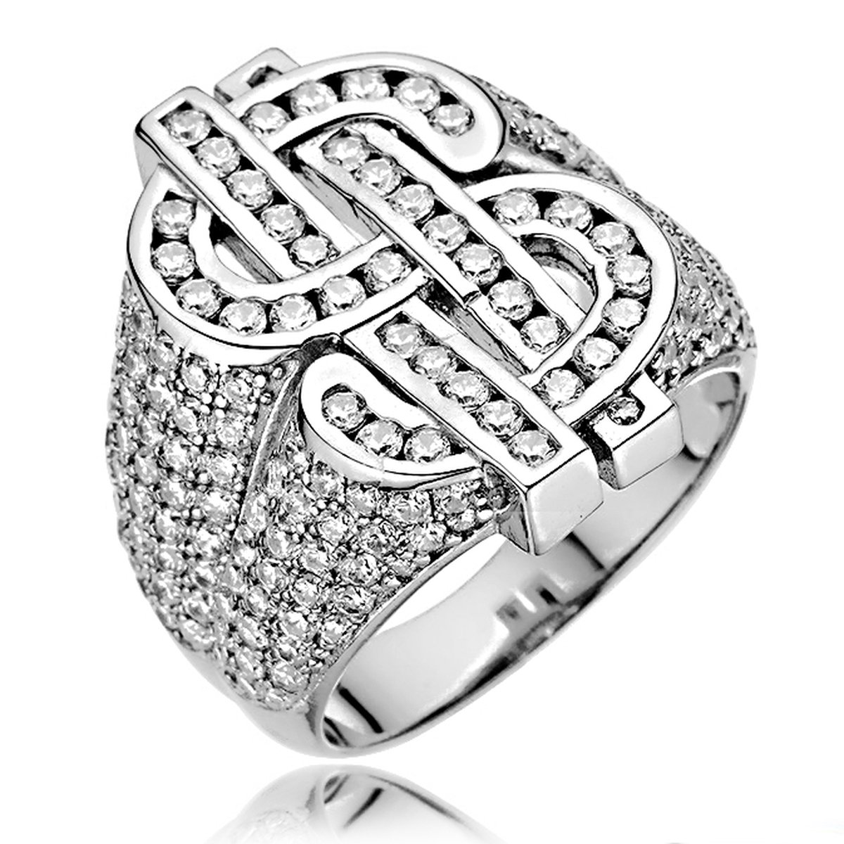 Juwelier Zwartevalk ZILVEREN (GERHODINEERD) DOLLAR RING 21.287/19--
