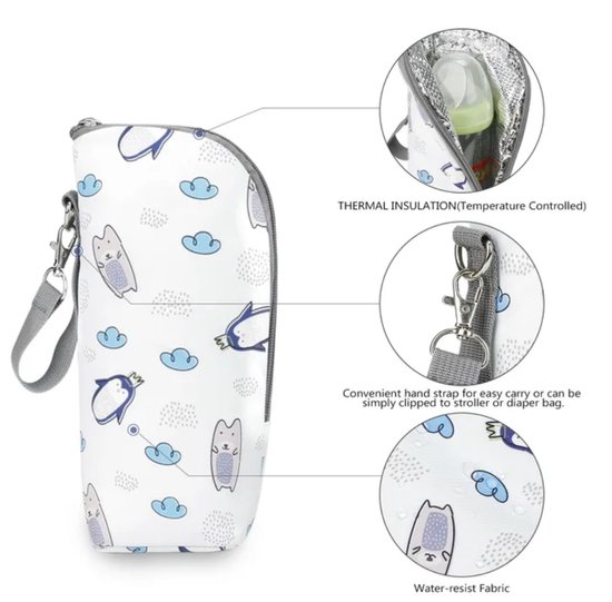 Melkfles Warmhouder - Melkfles Tas - Babyfles - Thermotas –Moedermelk - Isolatietas - wit van Merkloos — afbeelding 3