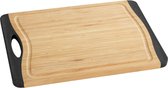 Snijplank Bamboe Antislip L - Keukenplank met Sapgleuf en Handvat, Zacht voor het mes, Bamboe, 39,5 x 1,5 x 28 cm, Bruin