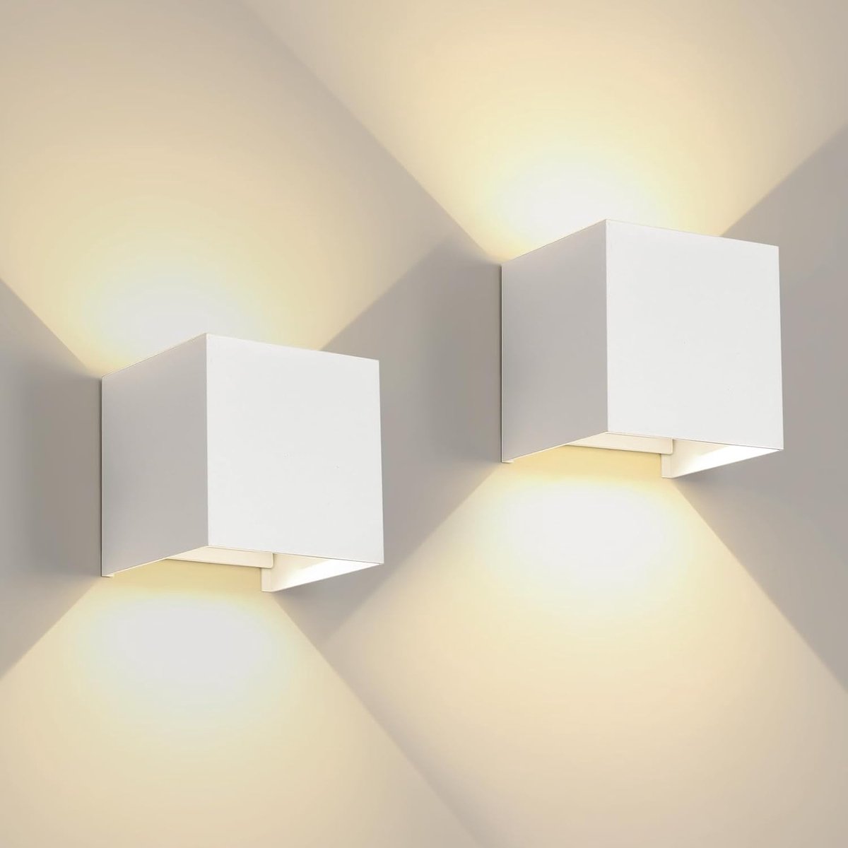 Goeco Wandlamp 2 stuks - Geschikt voor binnen en buiten - Buitenlamp - Industrieel - Wandlampen - Wit - 3000K - warm licht