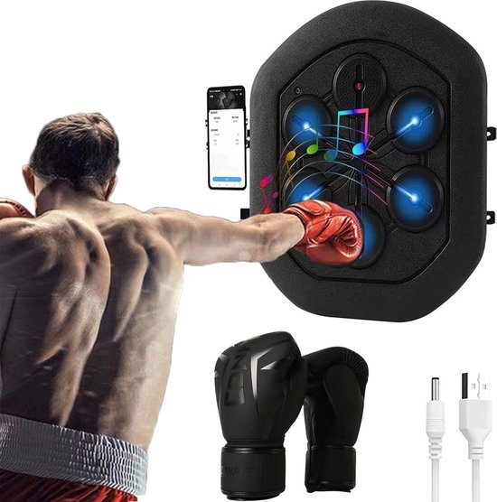 Machine de boxe FOXLY® avec Musique et Bluetooth - Sac de boxe - Machine de  boxe 