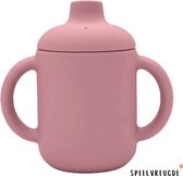 Siliconen Tuitbeker - Oud Roze - Drinkbeker - Sippy Cup - BPA vrij - Met Handvaten - Oefenbeker - Baby - Dreumes - Beker - 120ml