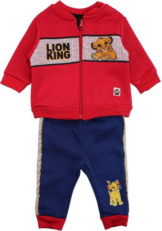 Set Disney King Lion - Combinaison jogging / Combinaison maison - Simba - Rouge - Taille 86 (18 mois)