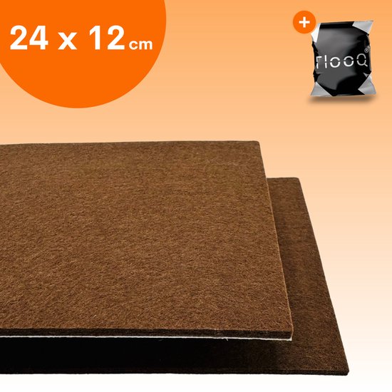Twee bruine vilttabletten van 24 x 12 cm op elkaar.