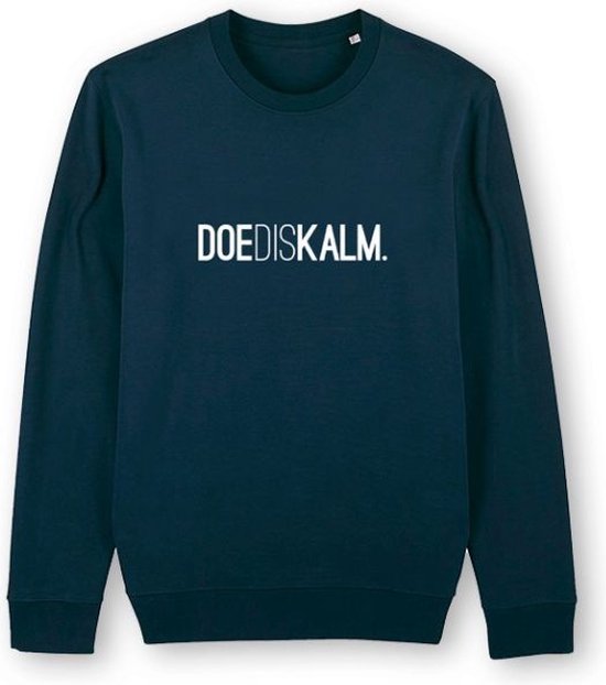 DOEDISKALM. Donkerblauwe trui. Unisex.