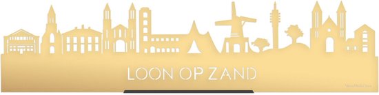 Standing Skyline Loon op Zand Goud Metallic - 60 cm - Woondecoratie design - Decoratie om neer te zetten en om op te hangen - Meer steden beschikbaar - Cadeau voor hem - Cadeau voor haar - Jubileum - Verjaardag - Housewarming - Interieur -