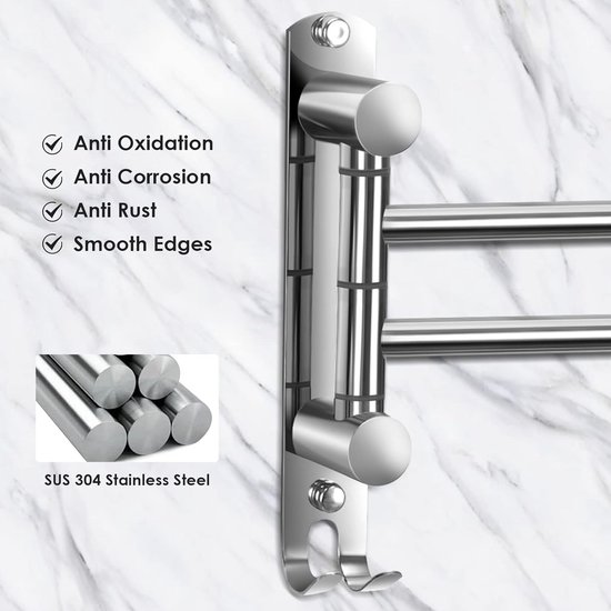Badkamer Handdoek Bar Houder Sets Zwart en Goud 4-delige Badkamer Hardware Set Roestvrij Staal Bad Accessoires Kit. Wandmontage, 23,6 Inch