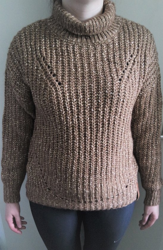 Moscow Cowl Sweater - Bronze Melange - Maat XS