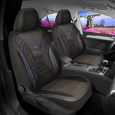 Autostoelhoezen voor VW T-Roc 2017 in pasvorm, set van 2 stuks Bestuurder 1 + 1 passagierszijde PS - serie - PS706 - Zwart/blauwe naad
