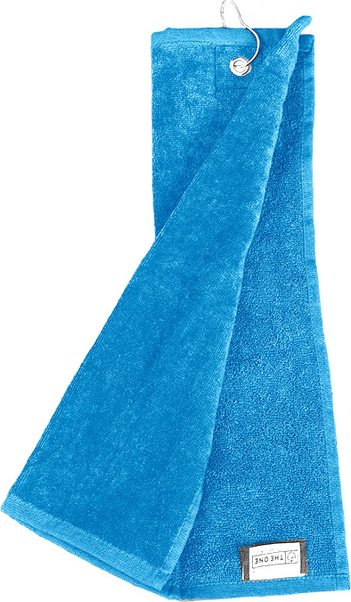The One Towelling Golfhanddoek - Sporthanddoek - Terry Velours - 100% Gekamd Katoen - Met metaal oog en karabijnhaak - 40 x 50 - Turquoise — afbeelding 4