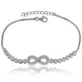 Juwelier Zwartevalk - Zilveren (gerhodineerd) infinity armband 23.286/17+3 cm-