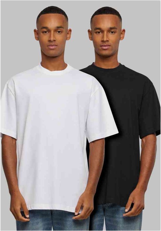Urban Classics - Tall 2-pack Heren T-shirt - 5XL - Wit/Zwart