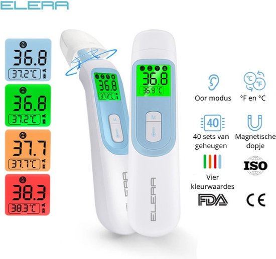 Elera Oorthermometer Koortsthermometer Lichaamsthermometer
