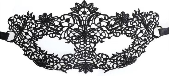 Venetiaans Masker Dames - Kant - Gemaskerd Bal - Galamasker - Zwart