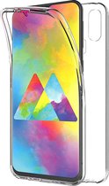 Hoesje geschikt voor Samsung Galaxy M20 - 360 Graden Case 2 in 1 Hoes Transparant + Ingebouwde Siliconen TPU Cover Screenprotector