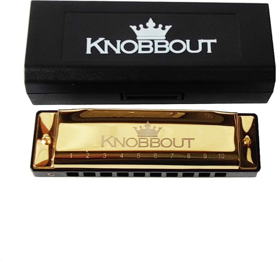 Knobbout mondharmonica's -diatonisch instrument met 20 tonen-harmonica c- mondharmonica voor volwassenen en kinderen- Professionele studie-Standaardbereik C toon- Goud