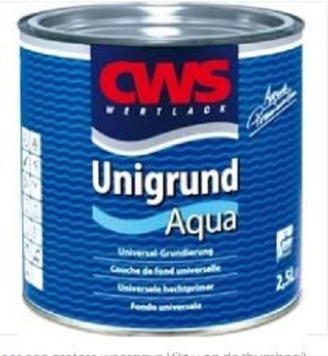 CWS Unigrund Aqua - Universele watergedragen grondlaag binnen en buiten - 2.50 L - RAL 7001 grijs