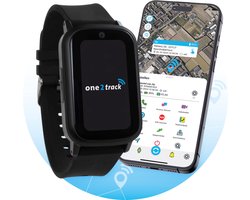 foto van One2track Connect UP zwart - De allerleukste, stoerste & beste GPS horloge kind - Smartwatch kinderen (video)bellen & gebeld worden - GPS tracker kind met nauwkeurige locatiebepaling - SOS functie - Smartwatch kids met simkaart