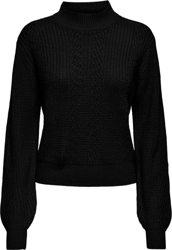 Jacqueline de Yong Trui Jdyjusty L/s High Neck Cabel Pull K 15305467 Black Dames Maat - XS