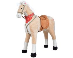 Pink Papaya Pluchen XXL 100 cm Paard - Sternchen - Bijna Levensgroot Speelgoed Paard om op te Rijden - Staand Paard XXL - Speelgoed Paard tot 100 kg Belastbaar - Paard voor Kinderen met Kleine Borstel
