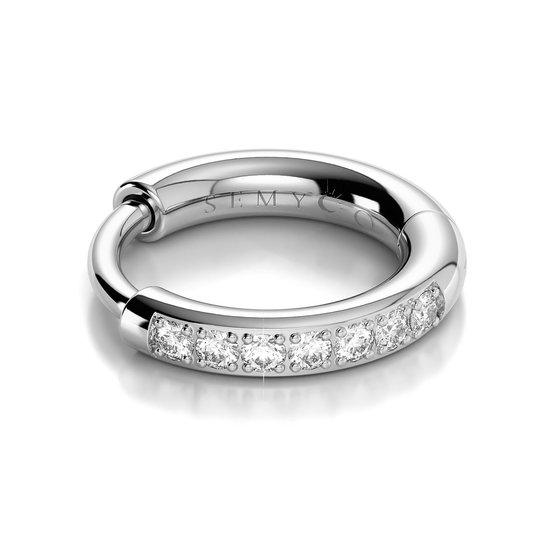 Semyco® Boucles d'oreilles en argent femme Nova - Boucles d'oreilles Or blanc 14 carats PVD - Zircone Earcandy 12 mm - Boucles d'oreilles coquelicot Fille - Cadeau pour petite amie - Klein taille