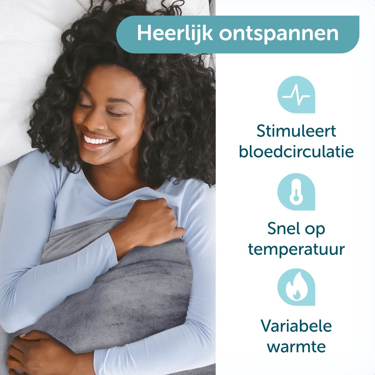 ForDig Elektrische Bovendeken – Warmtedeken - Verwarmingsdeken - 1 persoons – 6 warmtestanden – Timer – 160 x 120cm - Grijs – foto 7