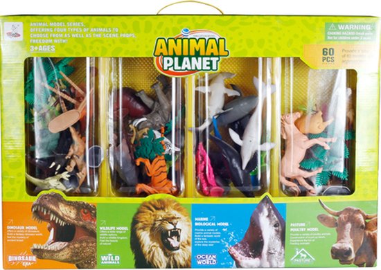 Dierenset 60 stks 4 soorten dieren