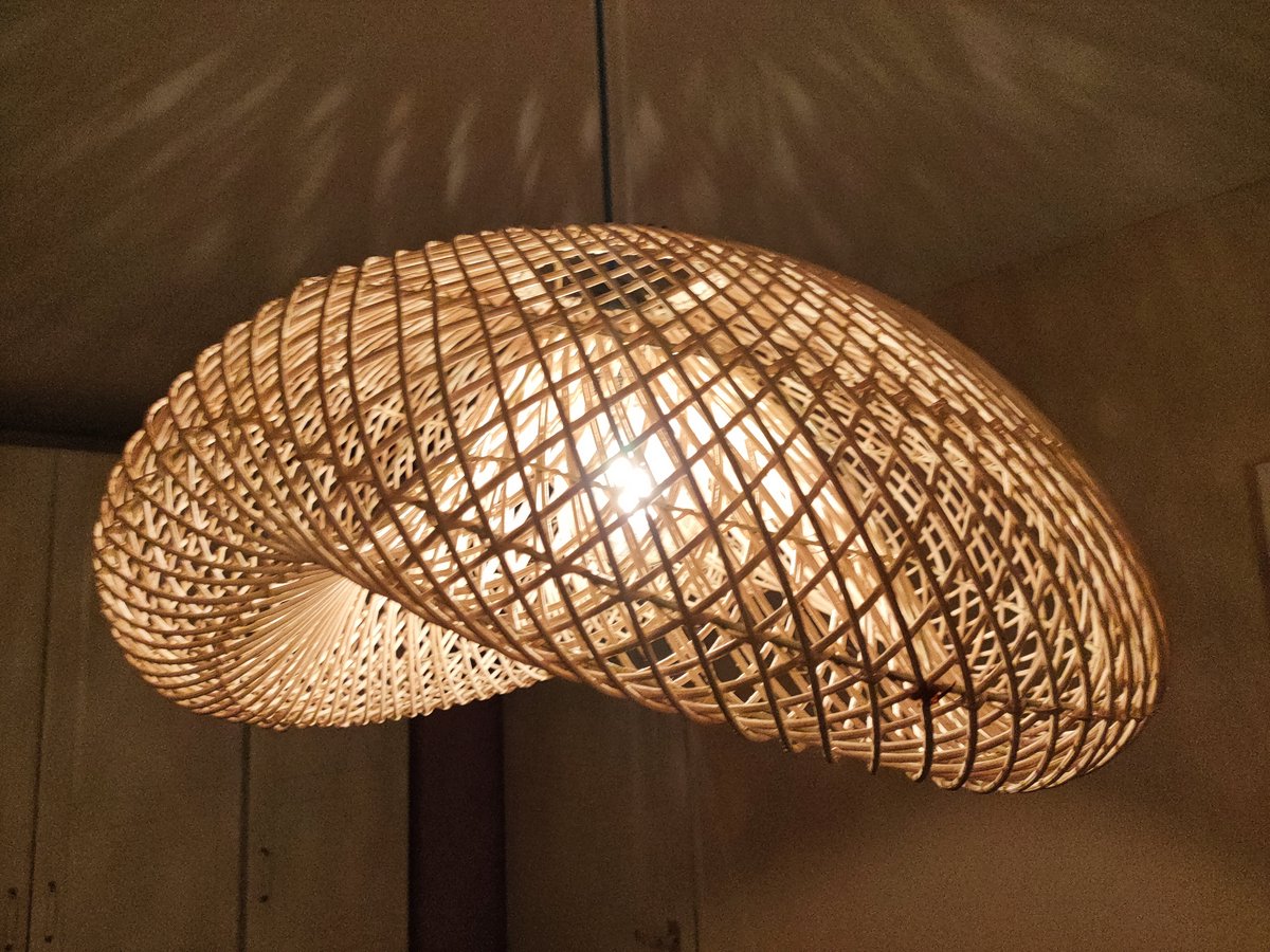 Handgemaakte Design woonkamer slaapkamer hanglamp Ufo Rotan naturel 40 cm