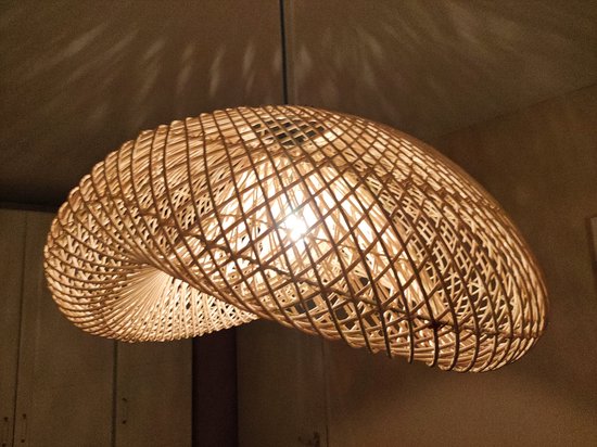 Handgemaakte Design woonkamer slaapkamer hanglamp Ufo Rotan naturel 60 cm