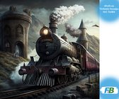 Train F4B pour Poudlard Peinture de diamants 40x40cm | Pierres carrées | Harry Potter | Poudlard Express | Disney | Véhicules | Trains | Forfait Adultes et Enfants