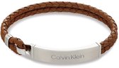 Calvin Klein CJ35000405 Heren Armband - Leren armband - Sieraad - Leer - Bruin - 19.5 cm lang