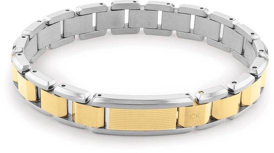 Calvin Klein CJ35000287 Heren Armband - Schakelarmband - Sieraad - Staal - Goudkleurig - 12 mm breed - 21 cm lang