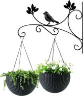 Elegante Metalen Plantenhanger met Handige Wielen - Duurzaam & Weerbestendig - Ideaal voor Tuin, Balkon en Binnenplaats - Eenvoudige Installatie - Voegt Stijl Toe aan Uw Buitenruimte
