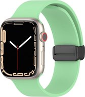 Siliconen bandje - geschikt voor Apple Watch series 1/2/3/4/5/6/7/8/9/SE/SE 2/Ultra/Ultra 2 met case size 42 mm / 44 mm / 45 mm / 49 mm - groen
