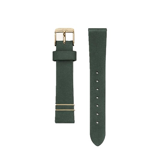 CO88 Collection 8CS-10007 Leren Horlogeband - 18mm Aanzet - Gesp - 20cm Totaal lengte - Leder - Groen - Staal Goudkleurig