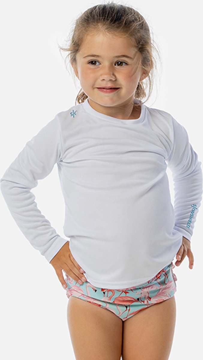 Skinshield by Vapor Apparel FACTOR 50+ UV-zonbeschermend Toddler performance T-Shirt Unisex lange mouwen -3T Wit