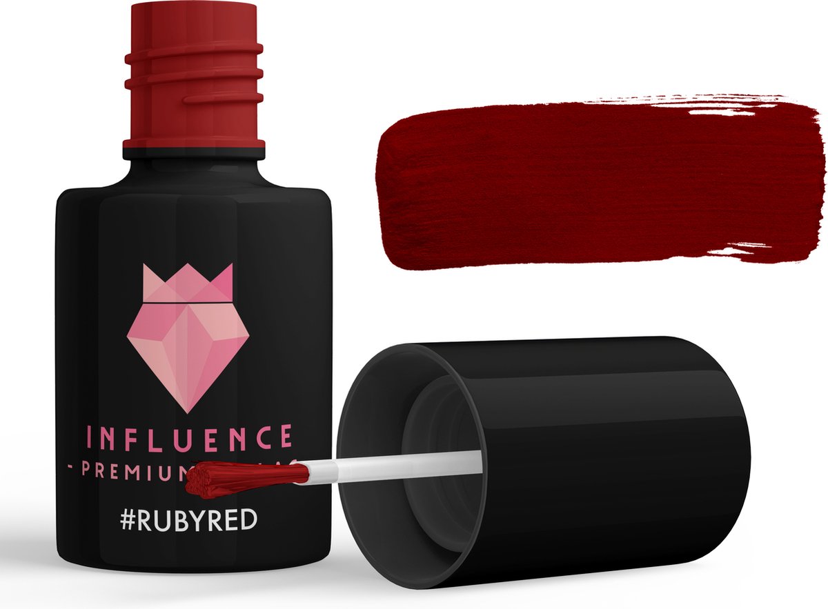 #RUBYRED - Influence Gellac - Rode gellak - Gellak rood UV - UV Gellak - Gel nagellak - Gellac - Kado vrouw - Kerstcadeau - Kado voor haar - 10 ml