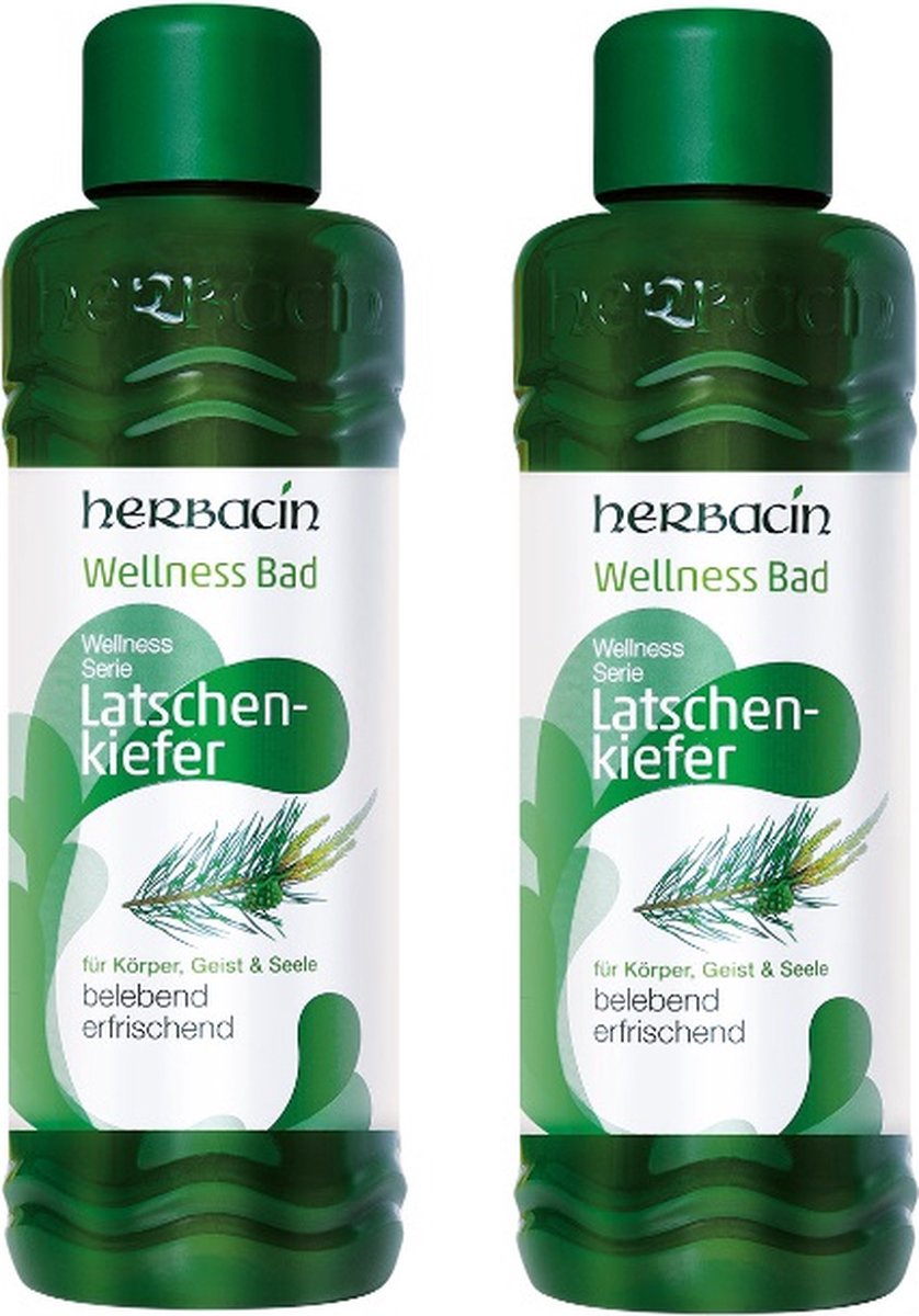 Herbacin Wellness Bad Latschenkiefer 2 x 1 liter badschuim voordeelverpakking - Dennengeur - Paardenkastanje - Dennen kruidenbadschuim - Kruidenbad - Vegan