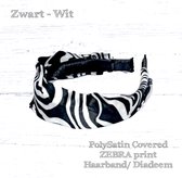 Haarband Diadeem – Dierenprint - Zebra Print stoffen Cover - Zwart Wit - 1 stuks - Volwassenen Tieners - Kinderen - Casual - Carnaval - Zomerfeesten – Themafeest