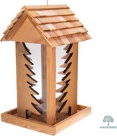 HoutenFrits - Voederhuisje - Voedersilo - Tuinvogels - Dennenboom venster - Vogelvoeder