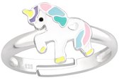 Joy|S - Zilveren eenhoorn ring - unicorn - verstelbaar voor kinderen