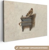 Canvas - Schilderij Het Puttertje - Schilderij - Fabricius - Oude Meester - 90x60 cm - Wanddecoratie - Slaapkamer