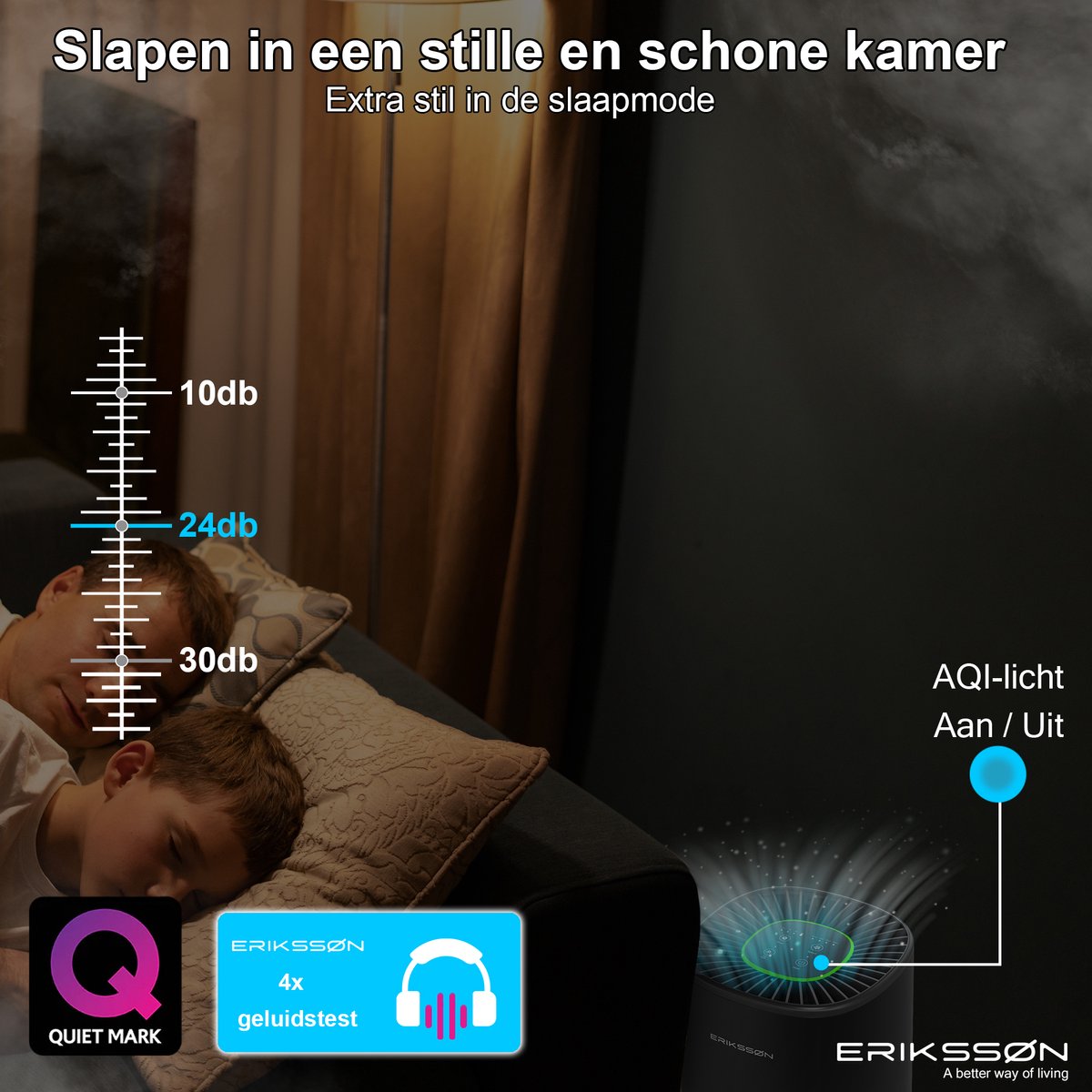 Purifier Air Erikssøn Luchtreiniger Prime – HEPA 13 Filter, 70 M³/u, Tegen Stof, Pollen, Allergieën En Virussen Air Purifier Hepa Purifier Air Erikssøn Luchtreiniger Prime – HEPA 13 Filter, 70 M³/u, Tegen Stof, Pollen, Allergieën En Virussen Air Purifier Hepa