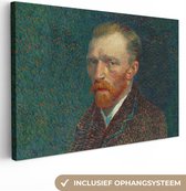 Canvas - Schilderij Kunst - Van Gogh - Oude meesters - Zelfportret - 60x40 cm - Muurdecoratie - Slaapkamer