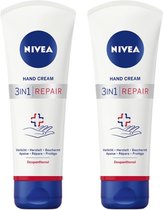 NIVEA Crème Mains Réparation & Soin 3-en-1, 2 x 100 ml