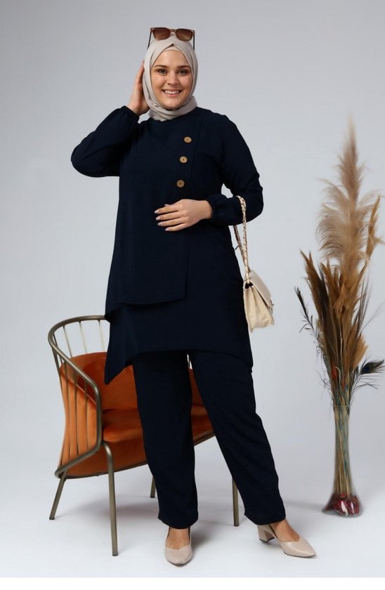 Loungewear Combi 2-delig broek en tuniek | Marineblauw