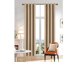 SB Line Kant en klaar Gordijn - Verduisterend - Met ringen - 140x260 cm - Taupe