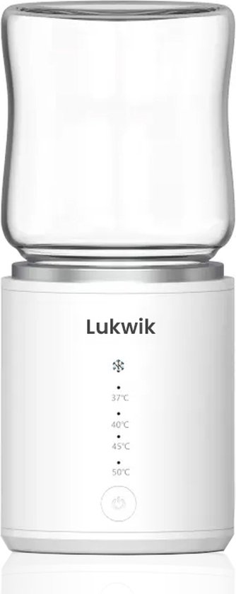 Lukwik® Flessenwarmer Onderweg PRO - Draagbare Baby Flessenwarmer - Flesverwarmer - Bottle Warmer - Wit